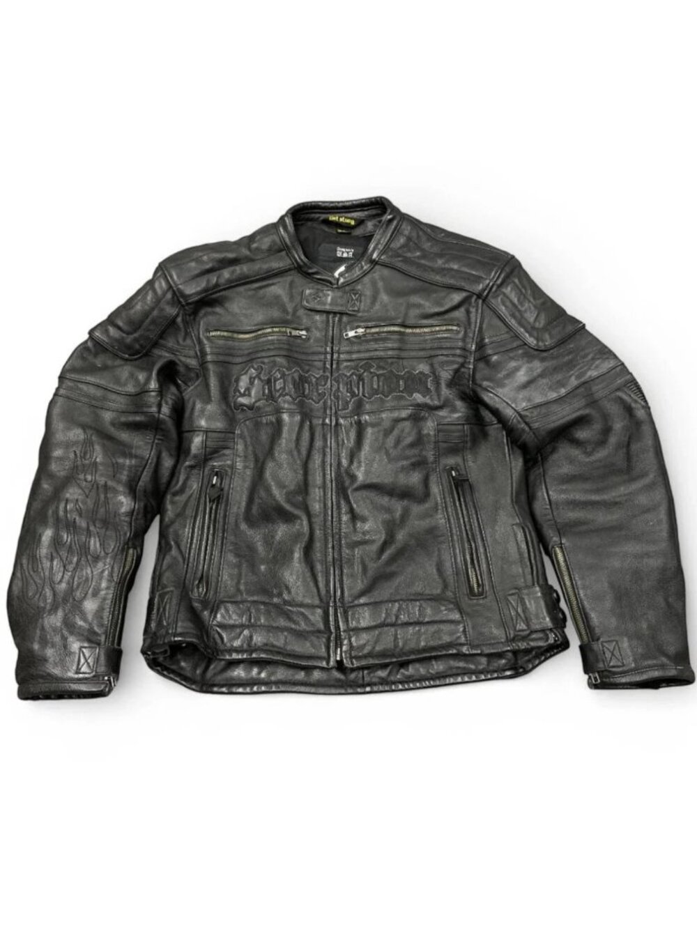 Scorpion Black Leather Motorcycle Racing Padded Armoured Biker Jacket Women's M